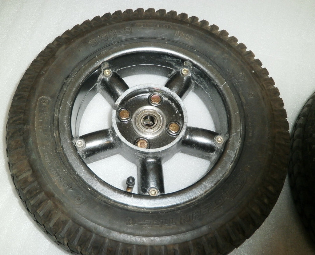 SET OF 2 POWER WHEELCHAIR WHEELS CHENG SHIN TIRE 3.00-8 GOOD AS PICTURES