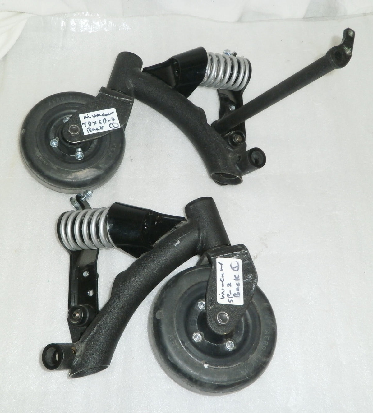 Set of 2 Invacare Back Wheels for TDX-SPII Wheelchair with Springs and Frames