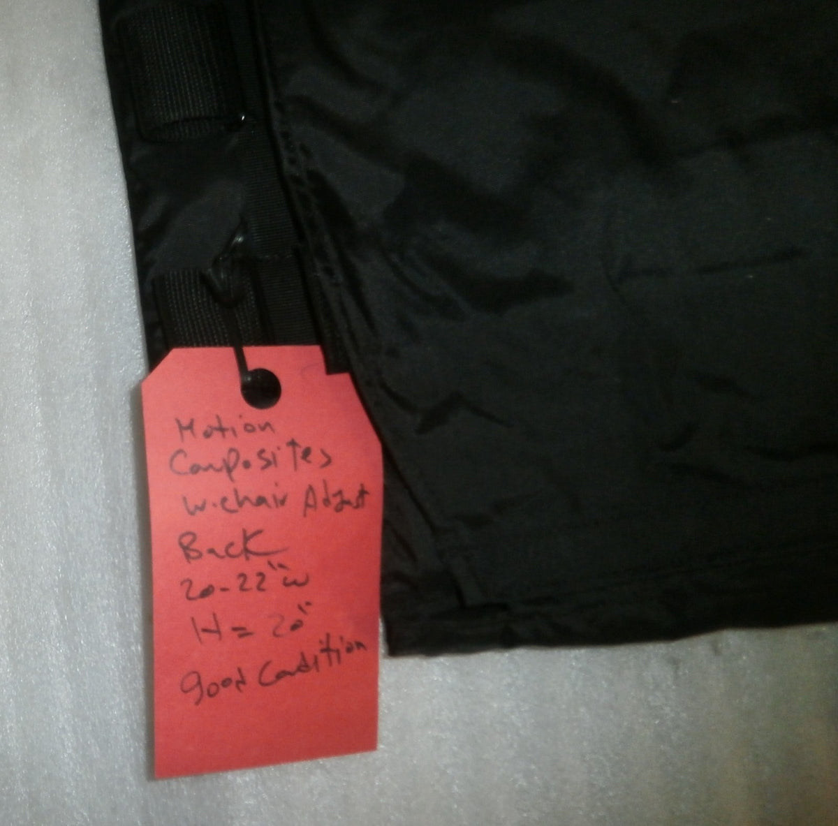 Motion Wheelchair Fabric Adjust Back cover Upholstery Size 20-22" Good Condition