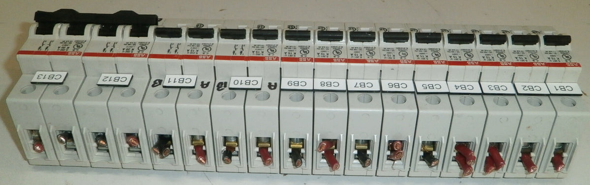 2 ABB 20A DAULE POLE AND 13 ABB SINGLE POLE CIRCUIT BREAKER USED GOOD CONDITI