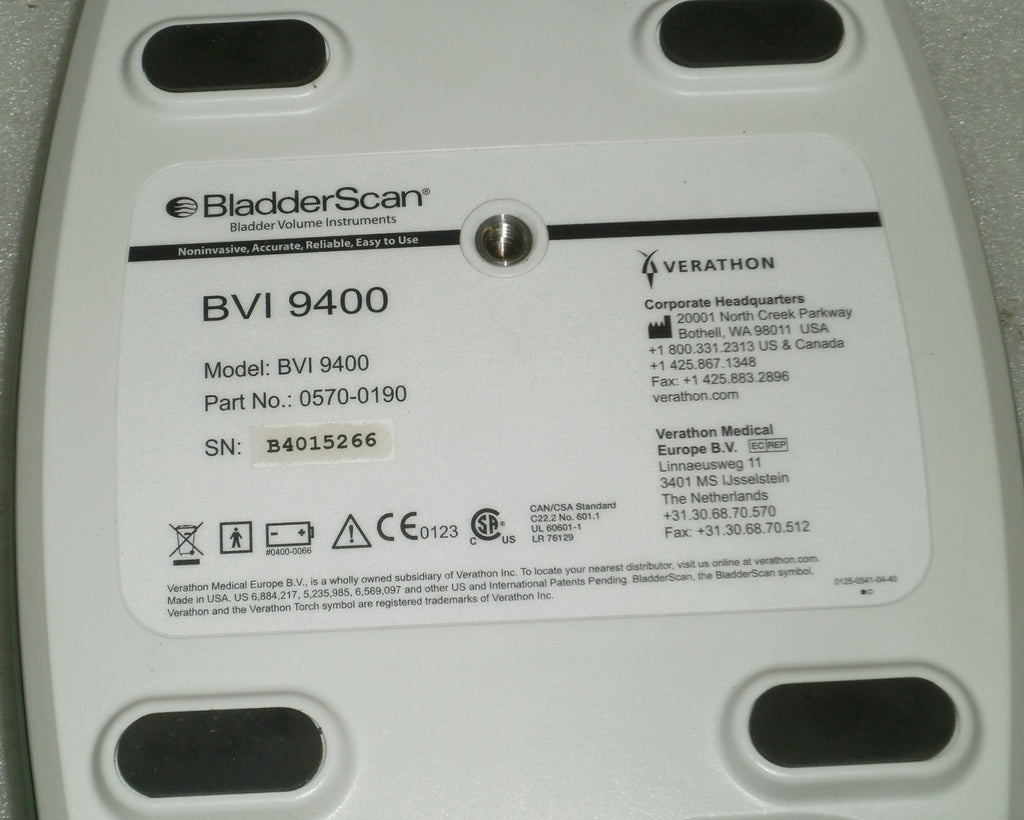 Verathon BVI 9400 Bladder Scan w/ Probe, Battery