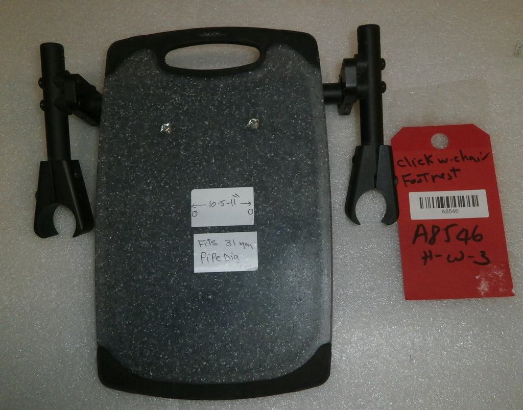 CLICK MANUAL WHEELCHAIR FOOTREST FITS PIPE 31MM DIA GOOD CONDITION