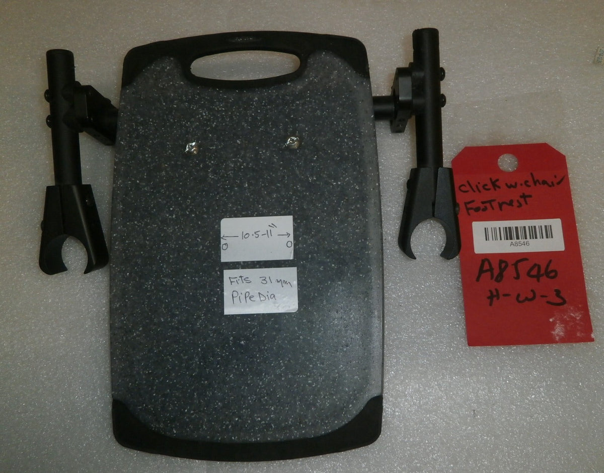 CLICK MANUAL WHEELCHAIR FOOTREST FITS PIPE 31MM DIA GOOD CONDITION