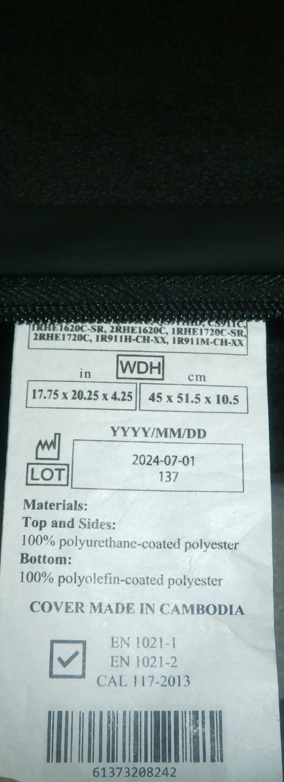 ROHO CUSHION 17.75X 20.25 X 4.25" W/ COVER VERY GOOD CONDITION
