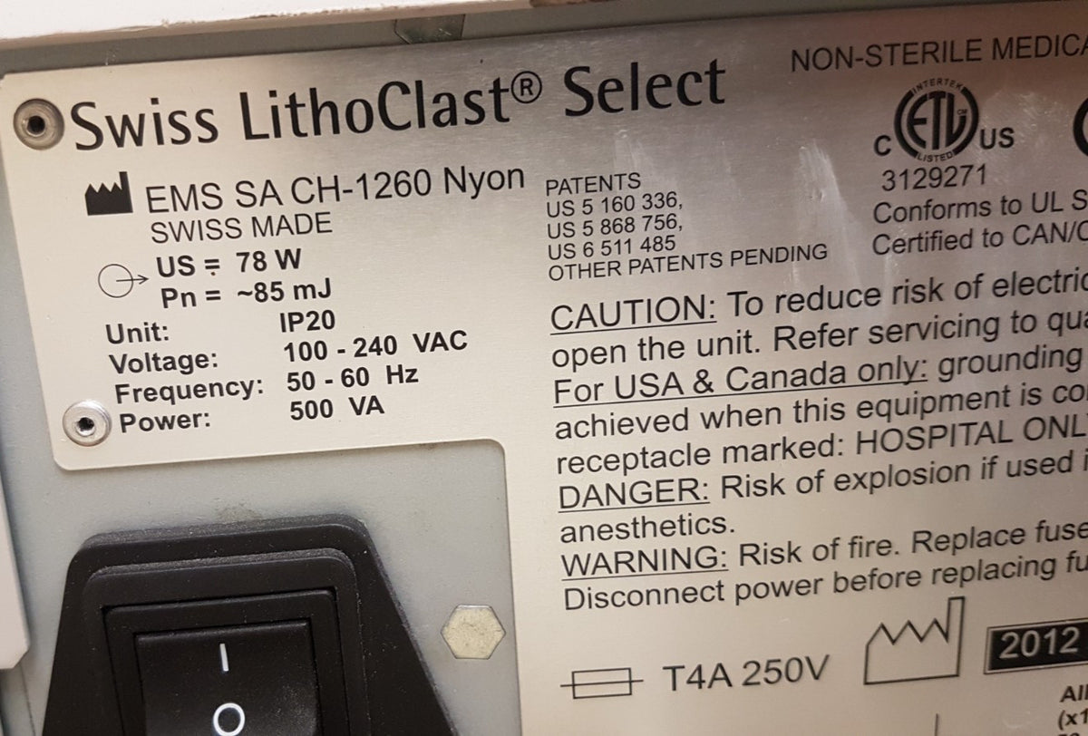 Boston Scientific Swiss LithoClast Select Lithotripter EMS SA CH-1260 NYON
