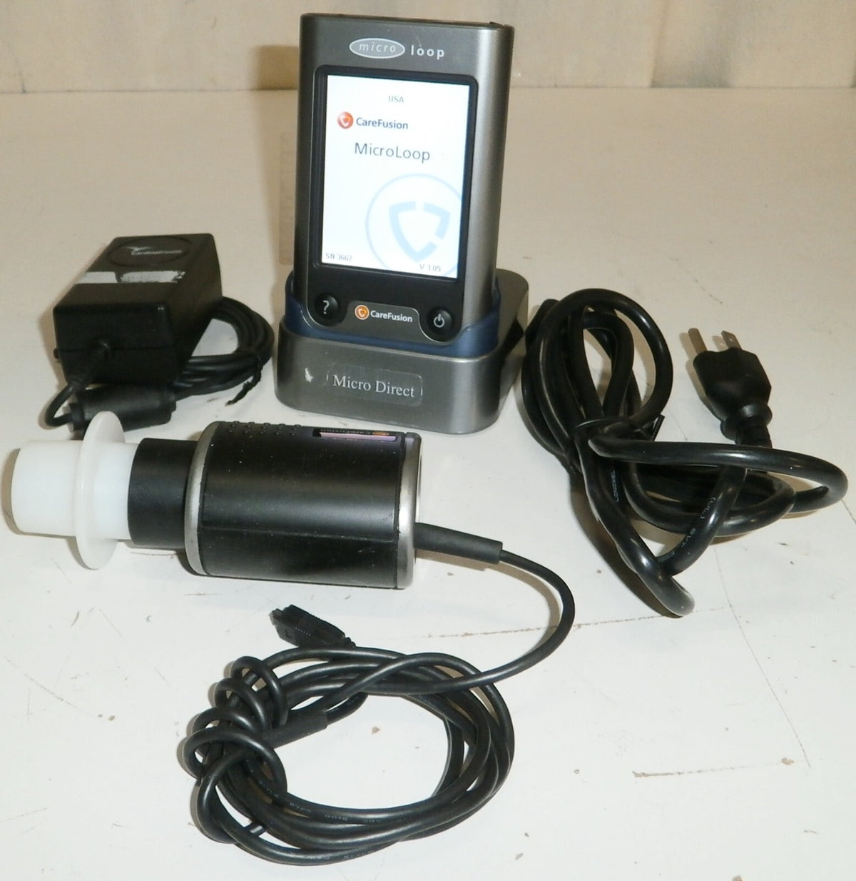 Carefusion Viasys Vyaire Microloop Spirometer ML3535 w/ Adapter & Accessories