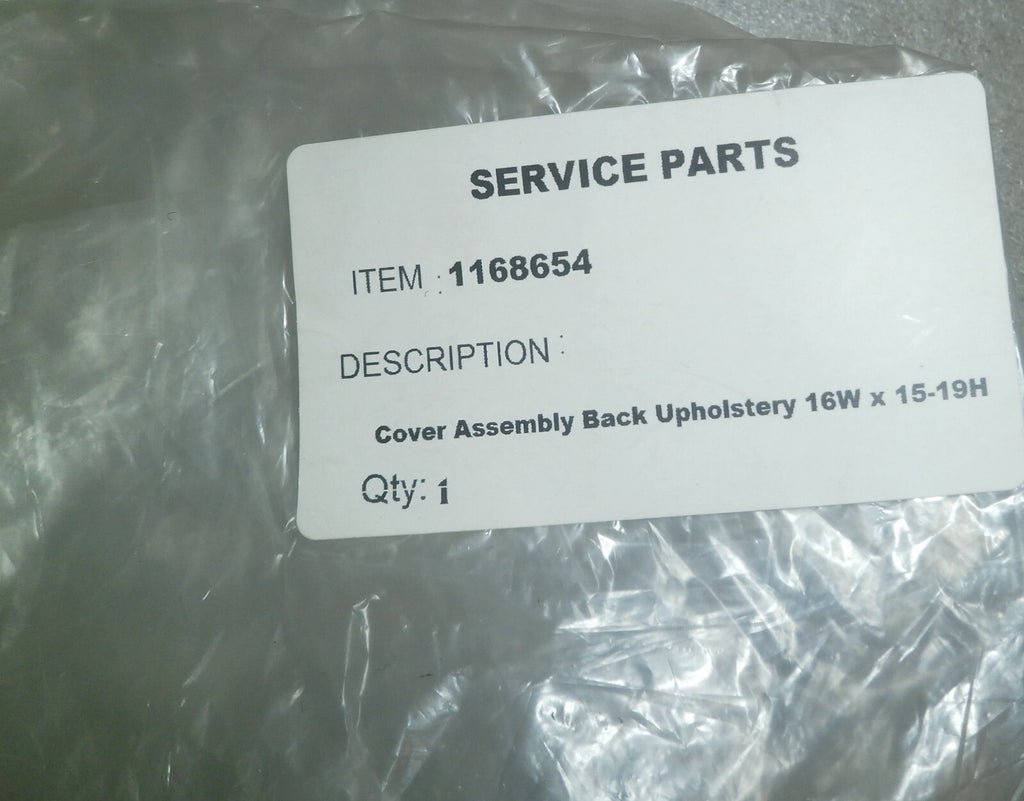 Invacare Cover Assembly Back Upholstery Size 16W x 15-19H Model 1168654