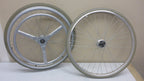 LOT OF TWO-ONE HAND DRIVE WHEELS 24 INCH FOR MYON WHEELCHAIR USED GOOD CONDITION