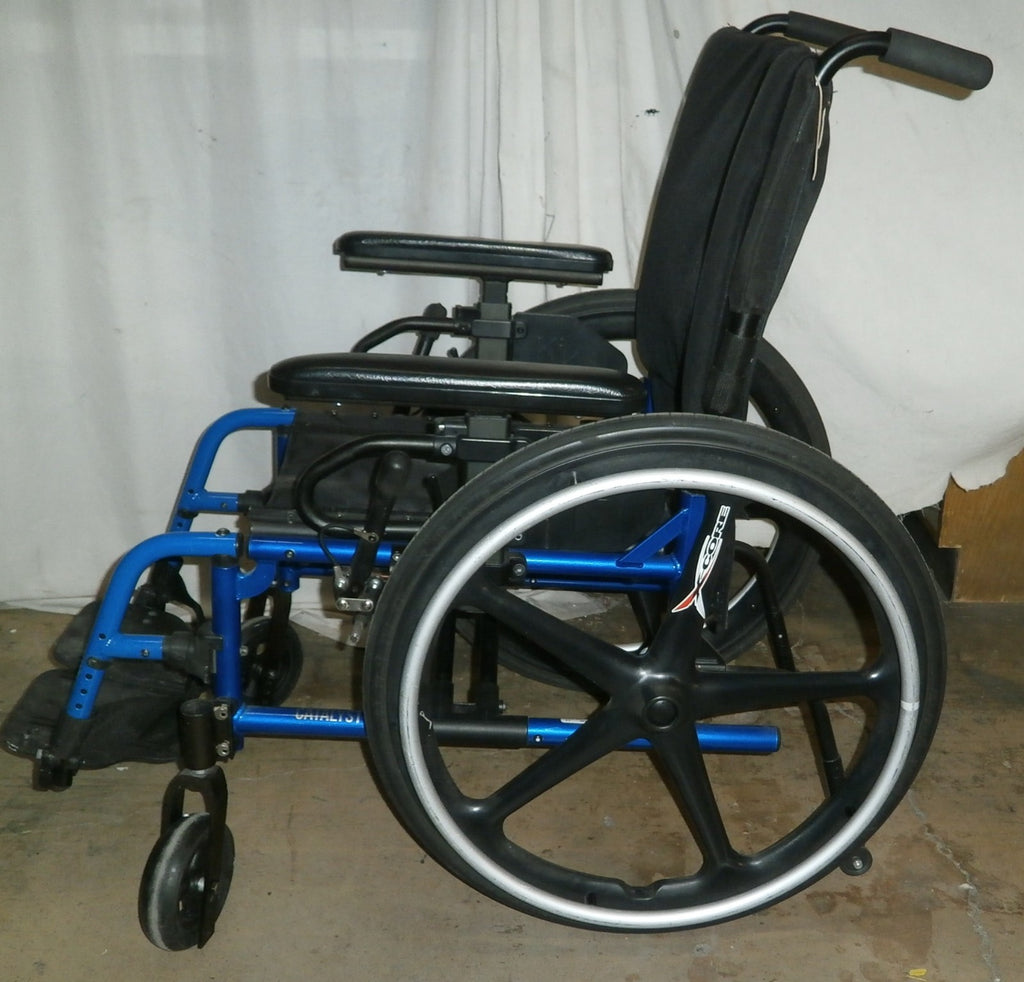 KI MOBILITY CATALYST C4 WHEELCHAIR FOLDED SEAT W 16" VERY GOOD CONDITION COPLETE