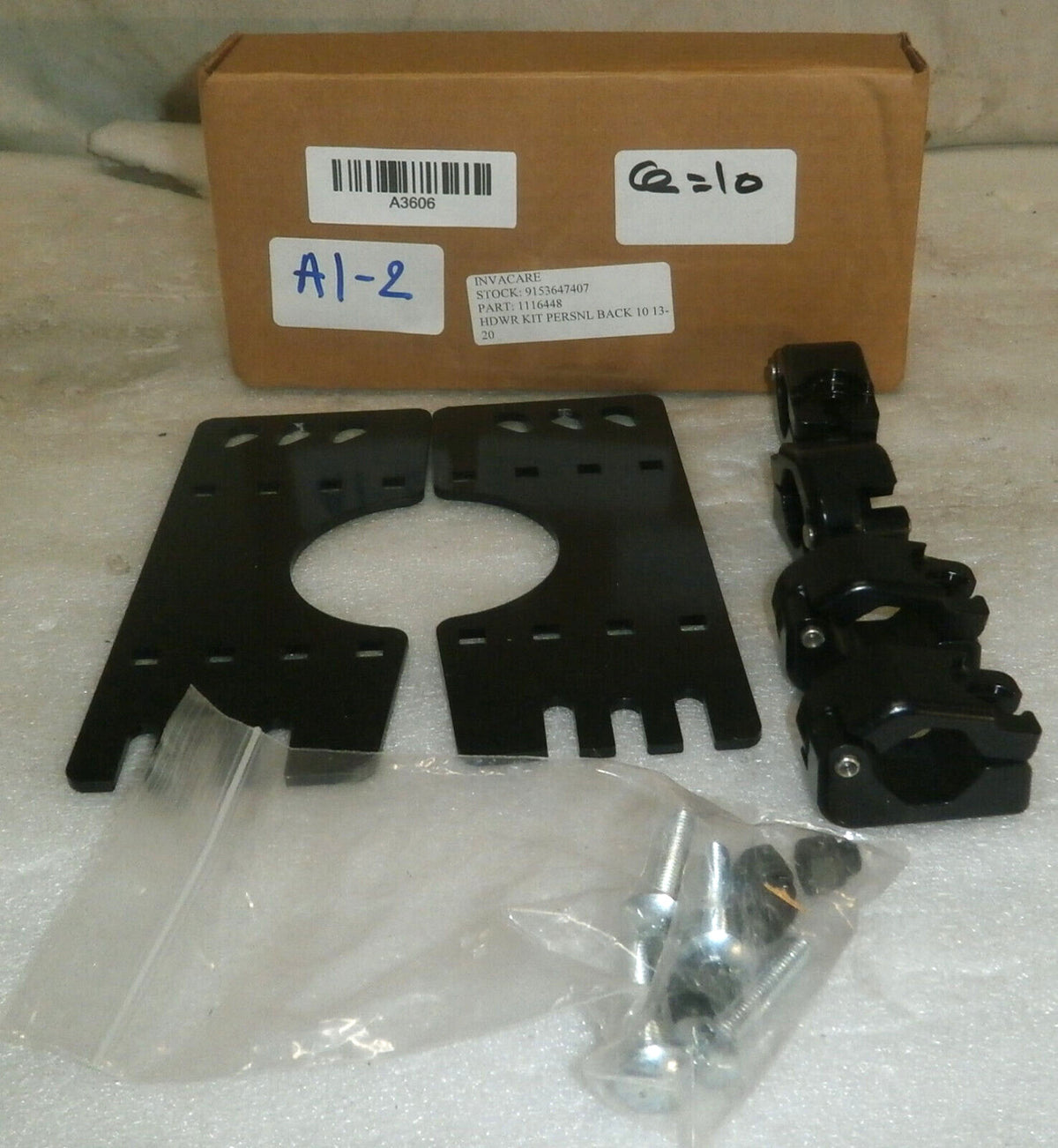 Pair of Invacare WHEELCHAIR BACK ACCESSORIES BRACKETS 1116448 for Personal Back