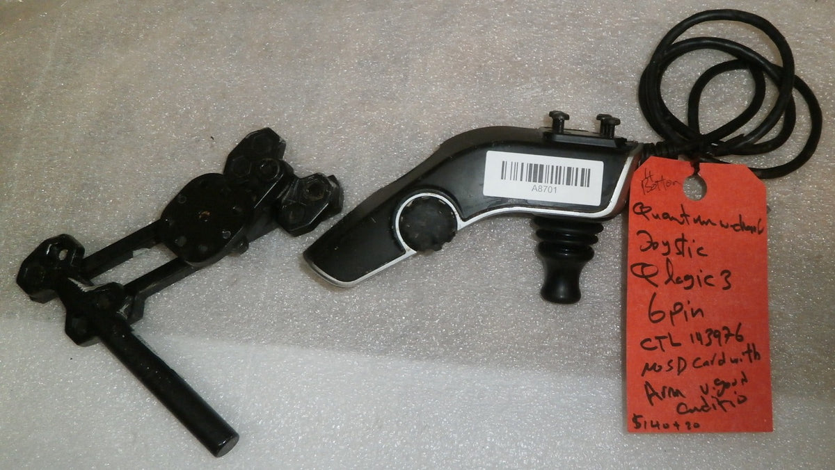 QUANTUM WHEELCHAIR JOYSTICK QLOGIC 3 6PIN WITH SWING AWAY ARM GOOD CONDITION