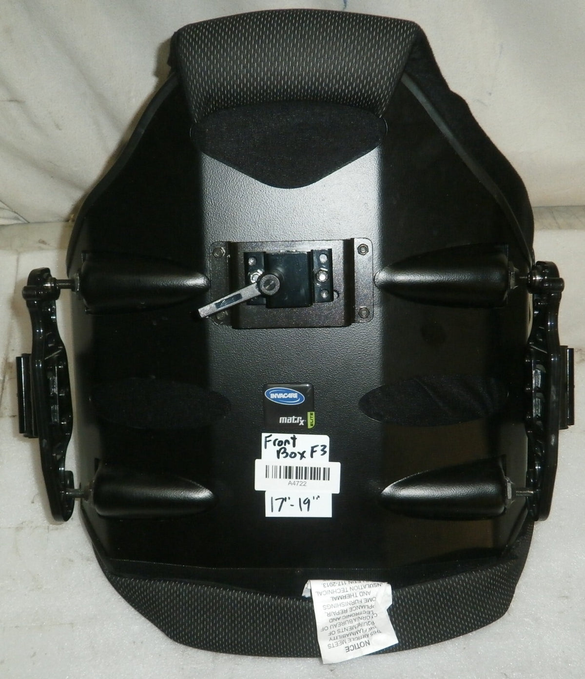 Invacare Matrx Elite Back Cushion with Back Frame Support Size 17-19"