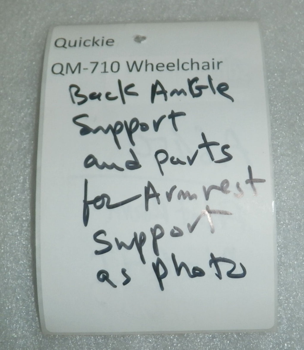 Wheelchair Quickie QM-710 Back Support and Parts for Arm rest Support as Photo