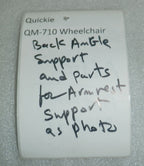 Wheelchair Quickie QM-710 Back Support and Parts for Arm rest Support as Photo