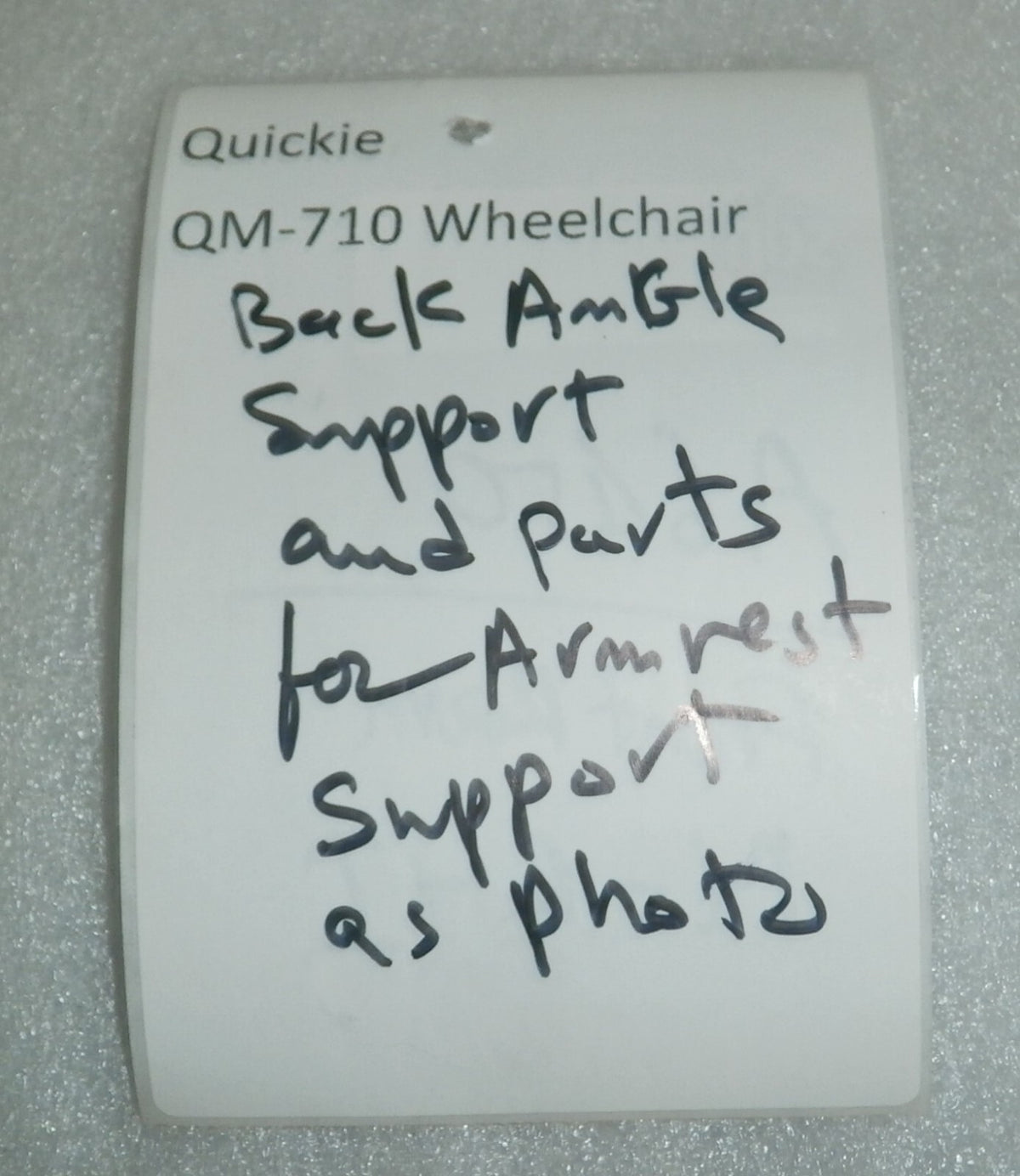 Wheelchair Quickie QM-710 Back Support and Parts for Arm rest Support as Photo