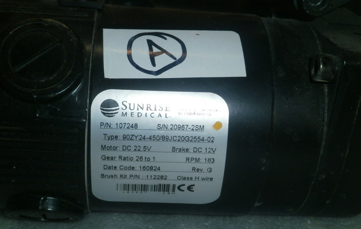 Left & Right Motors for Quickie Sunrise Pulse 6 Power Wheelchair 107247 / 107248