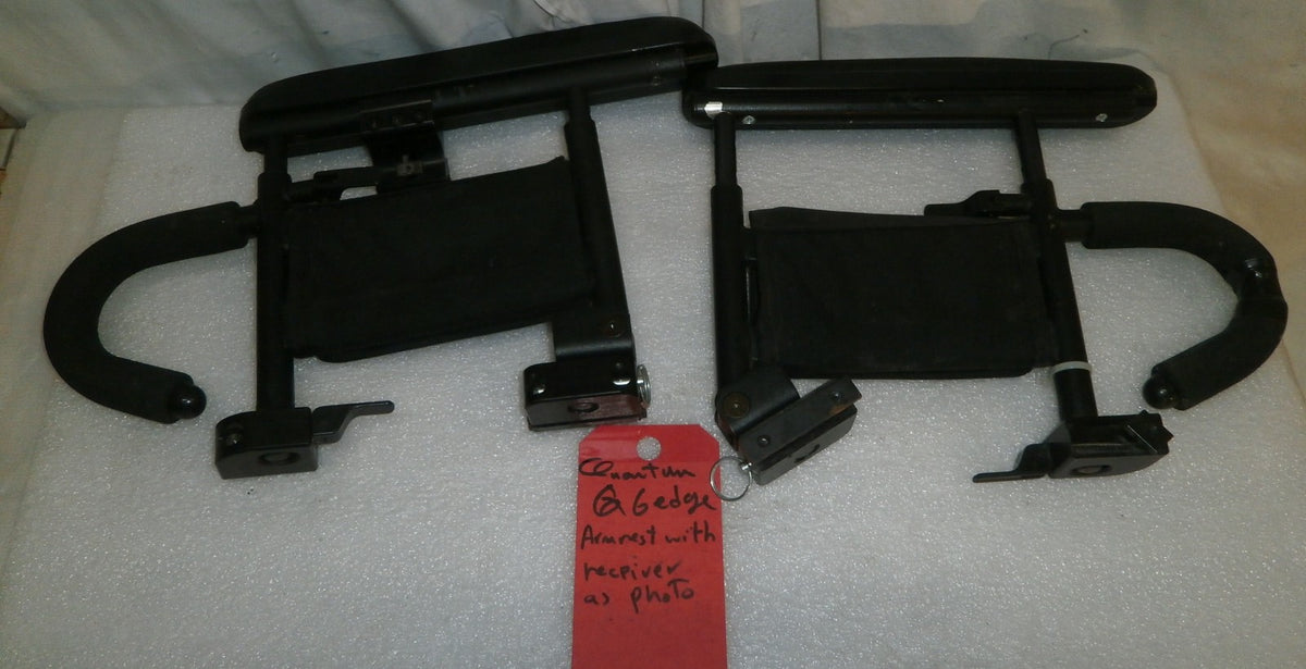 QUANTUM Q6 EDGE WHEELCHAIR ARMRESTS USED WITH RECEIVER AS PHOTO