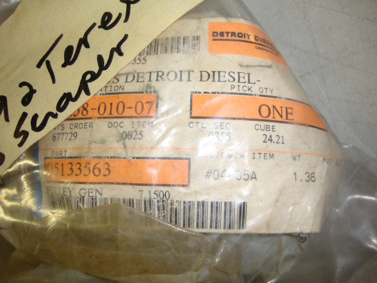ONE PULLEY #05133563 GENUINE DETROIT DIESEL ENGINE FITS 1988-1992 TEREX TS-14