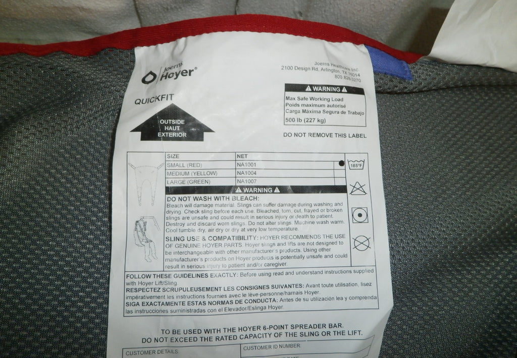 HOYER QUICKIE FIT SMALL SIZE NA1001 FAIR CONDITION