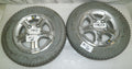 SET OF 2 PRIMO POWER TRAX 3.00-8 WHEELCHAIR WHEELS SOLID FAIR CONDITION