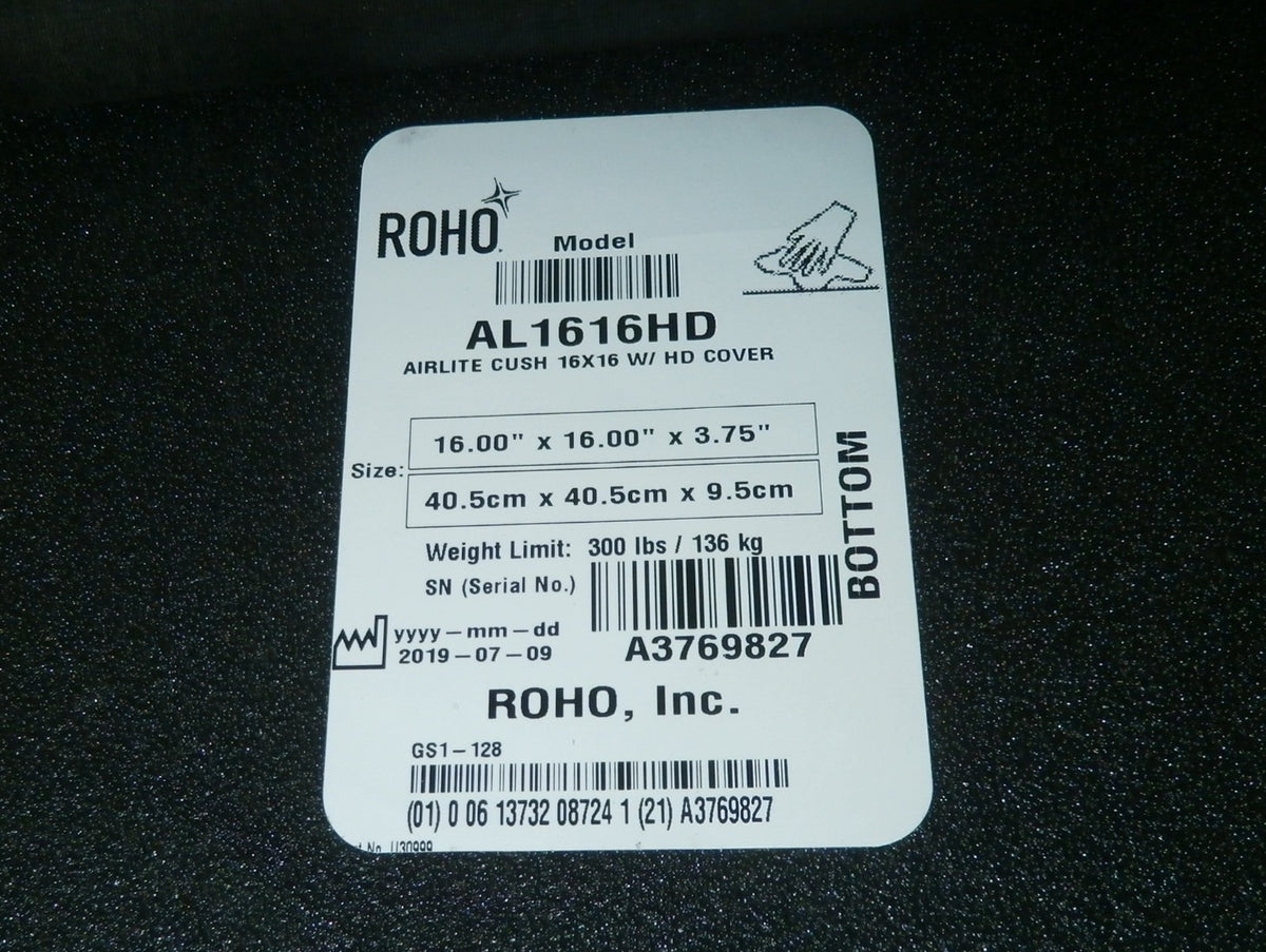 ROHO AIRLITE 16X16X3.75 WHEELCHAIR CUSHION GOOD CONDITION