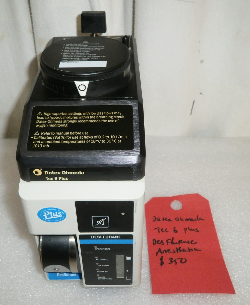 Datex Ohmeda Tec 6 Plus Desflurane from Anesthesia Machine