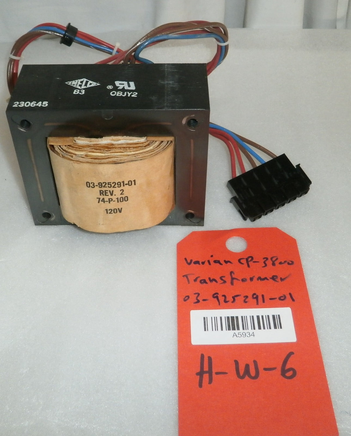 VARIAN CP3800 TRANSFORMER 03-925291-01 REV 2 74-P-100 120V AS PHOTO