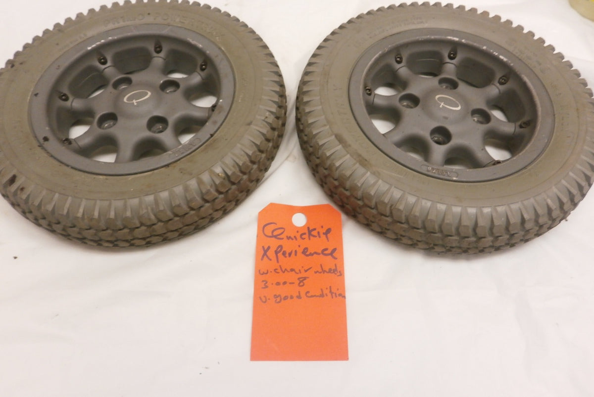 QUICKIE XPERIENCE WHEELCHAIR WHEELS SOLID 3.00-8 V. GOOD CONDITION