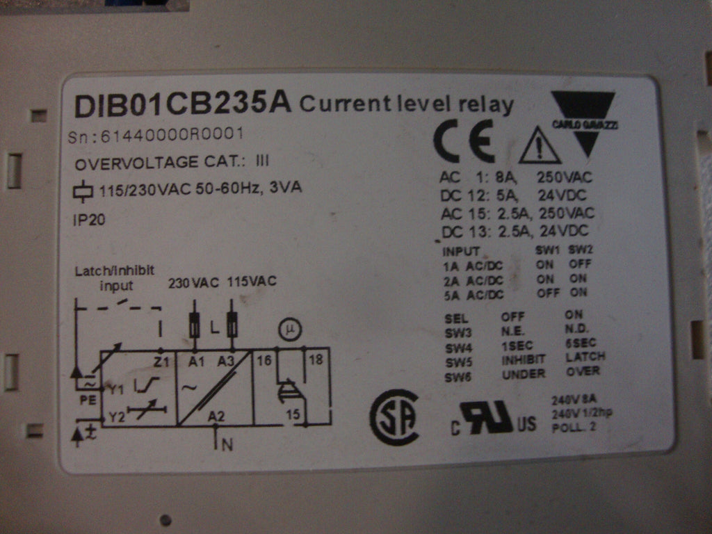 DIB01CB235A CURRENT LEVEL RELAY CRM136