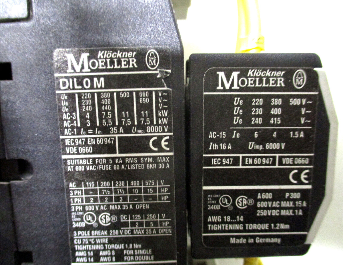 MOELLER 10S DILM 0M - MOELLER Z00-10 AND MODELLER AS PICTURES USED