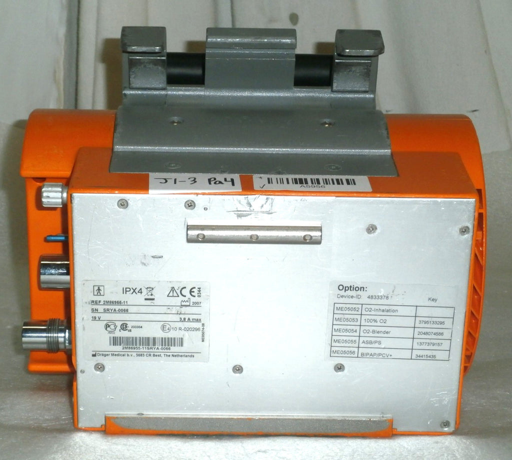 Drager Oxylog 3000 Ventilator 2M86955 - No Power Supply