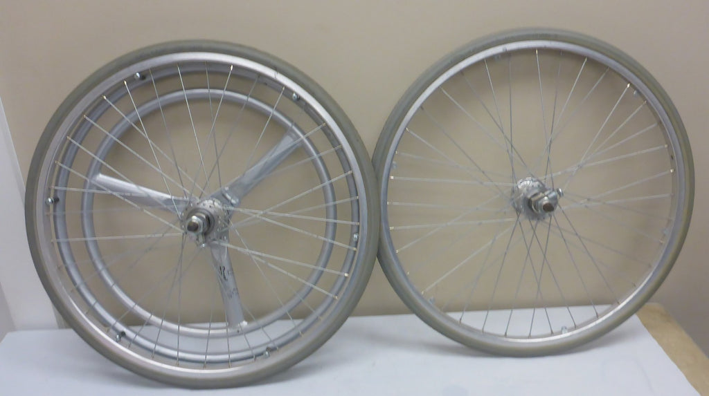 LOT OF TWO-ONE HAND DRIVE WHEELS 24 INCH FOR MYON WHEELCHAIR USED GOOD CONDITION