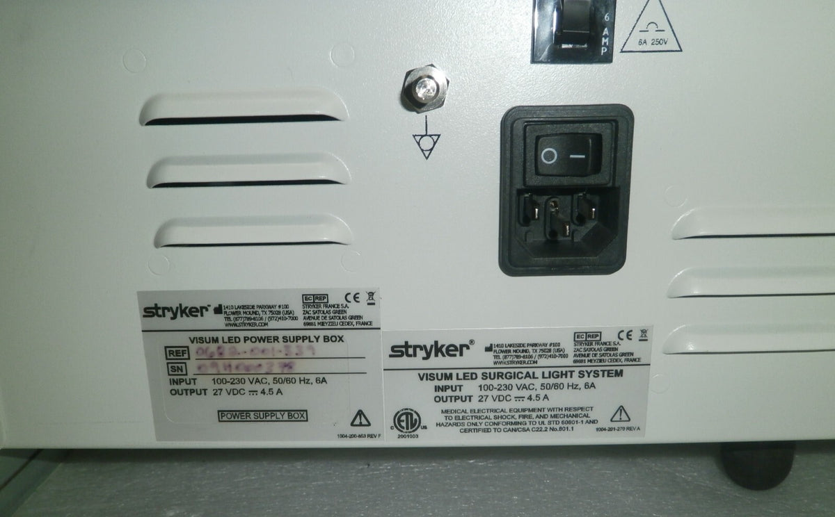 Stryker 0682-001-339 Visum LED Surgical Light System Power Supply Box