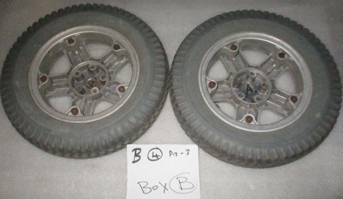 LOT OF 2 PRIMO POWERTRAX WHEEL 3.00-8 SOLID FAIR CONDITION