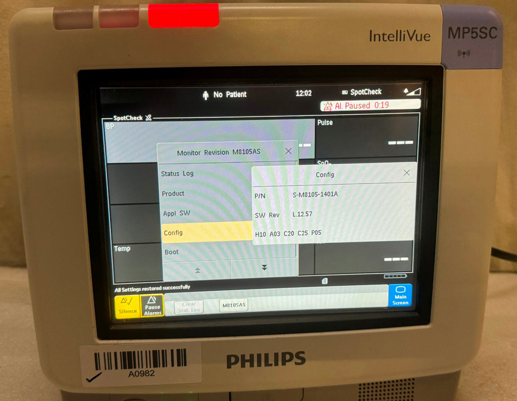 Phillips IntelliVue MP5 Patient Monitor with Microstream CO2 w/ Battery