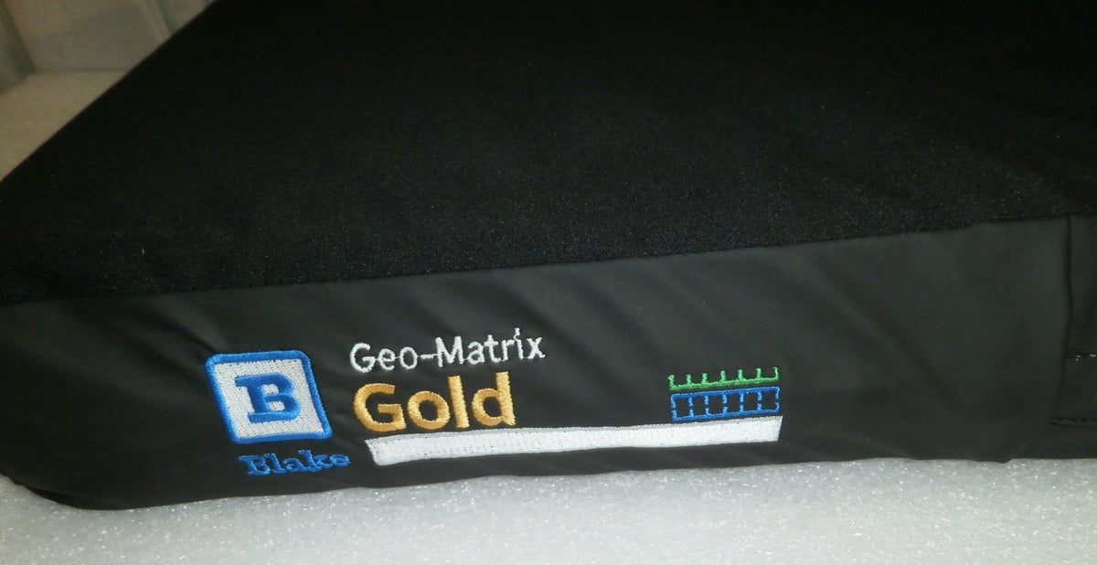 blake geo-matrx gold wheelchair cushion w=16 and d-18 inch very good CONDITION