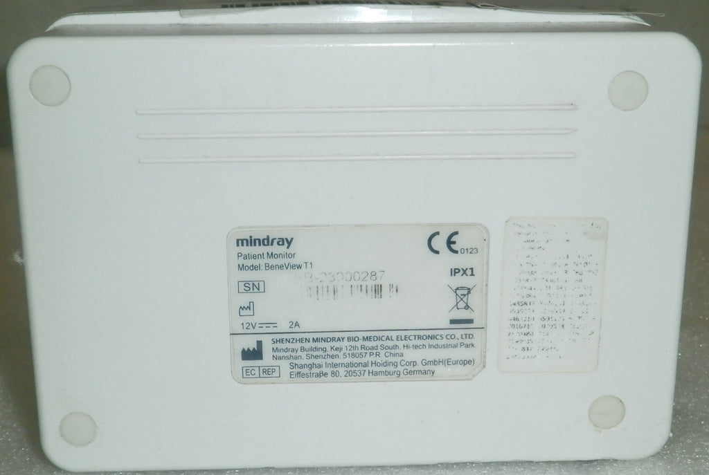 Mindray BeneView T1 Monitor w/ Masimo SPO2, NBP Cuff, 3 Lead ECG and 1 Battery