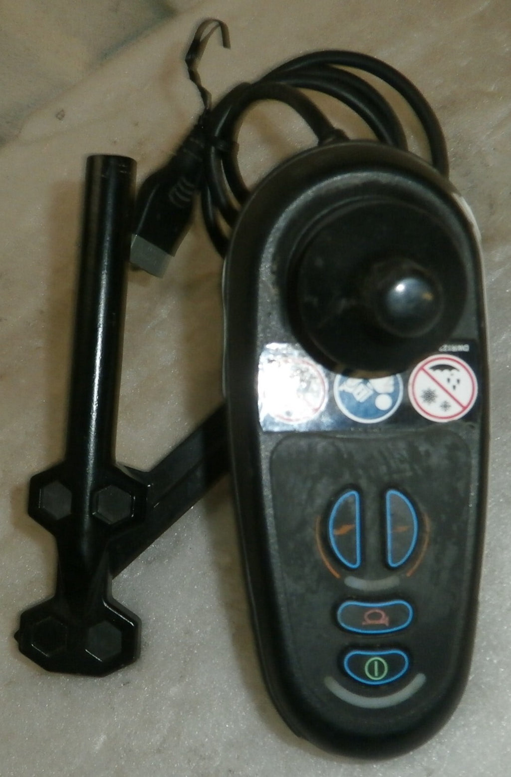 SET OF QUICKIE QUANTUM 600-610 POWER WHEELCHAIR JOYSTICK WITH CABLE AND FRAME