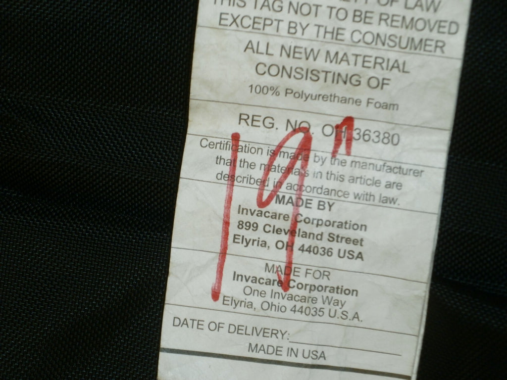 Invacare Adjustable Wheelchair Back Cover REG No: OH36380 size 19" good as pics