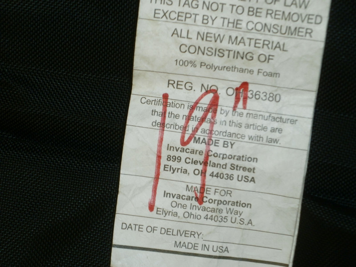 Invacare Adjustable Wheelchair Back Cover REG No: OH36380 size 19" good as pics