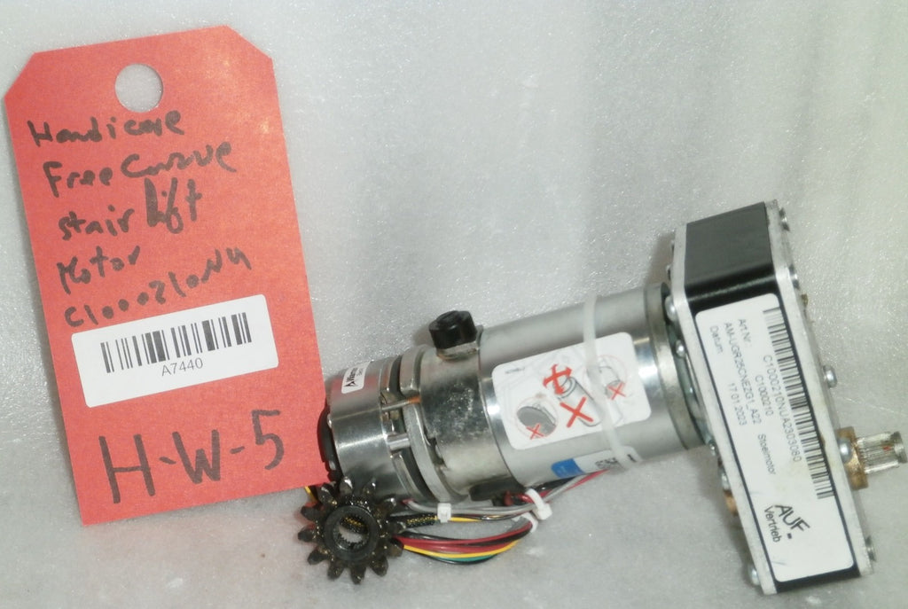 HANDICARE FREE CURVE STAIR LIFT ORIGINAL MOTOR WARNER WR220A95P1 GOOD CO