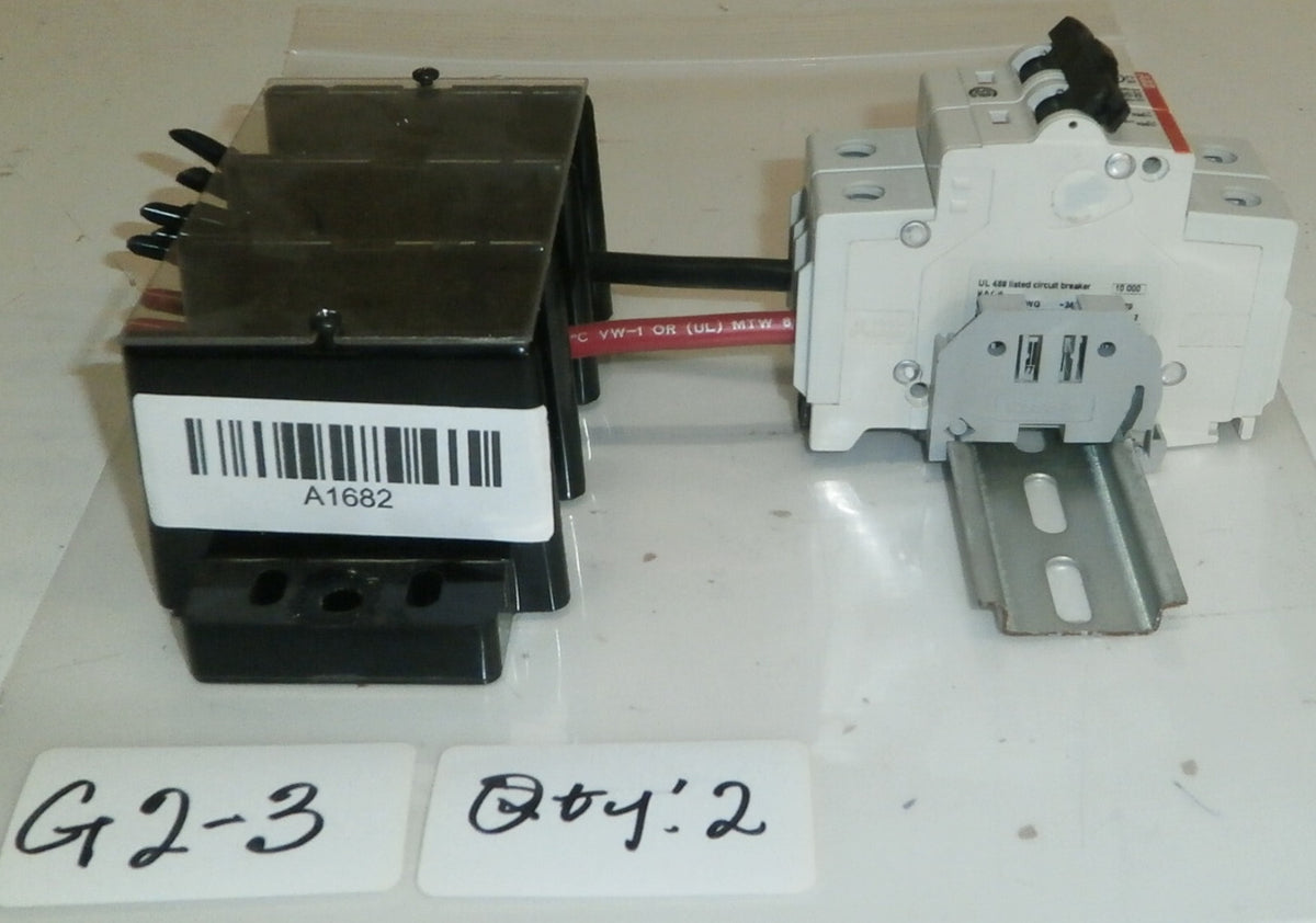 ABB 60A 10kA E212323 Circuit Breaker + BUSS 16021-3 Power Distribution Block