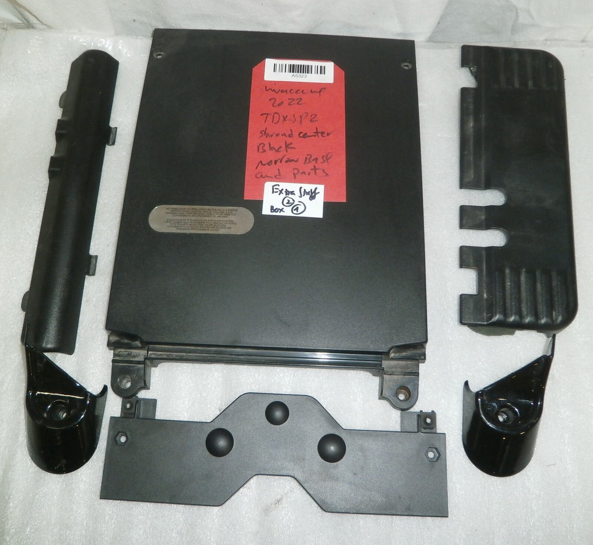 SET OF SHROUD CENTER BLACK BASE AND PARTS FOR INVACARE 2022 TDX-SPII WHEELCHAIR