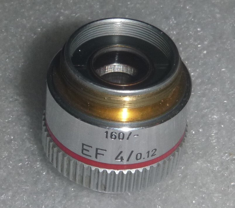 Microscope lens Leitz Wetzlar Germany 519759 / 160/- EF 4/0.12
