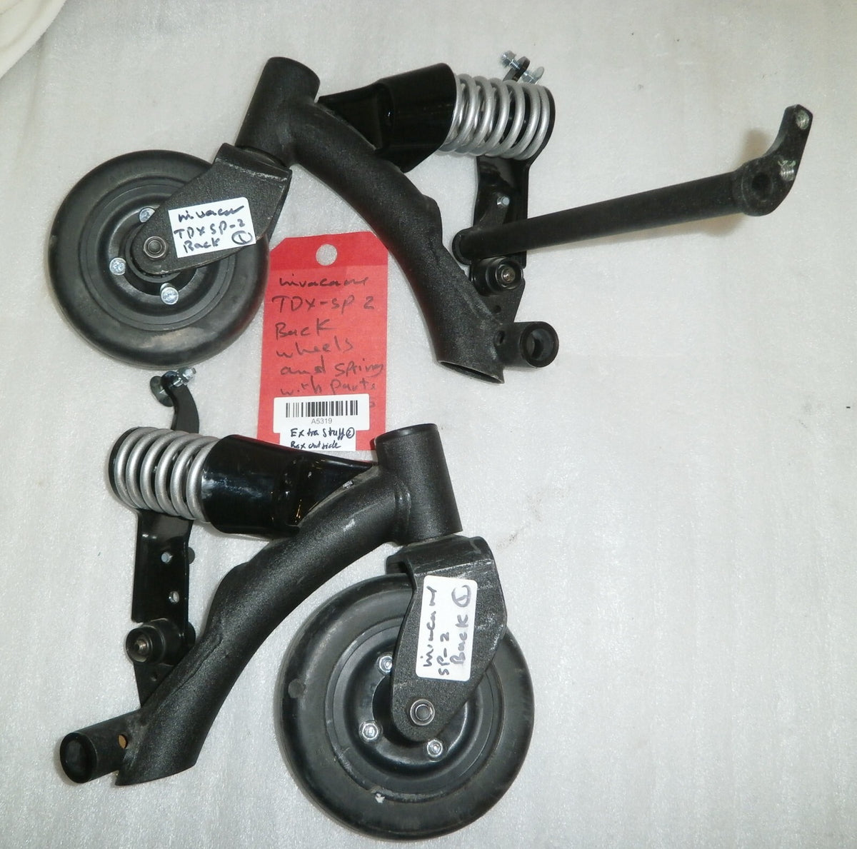 Set of 2 Invacare Back Wheels for TDX-SPII Wheelchair with Springs and Frames