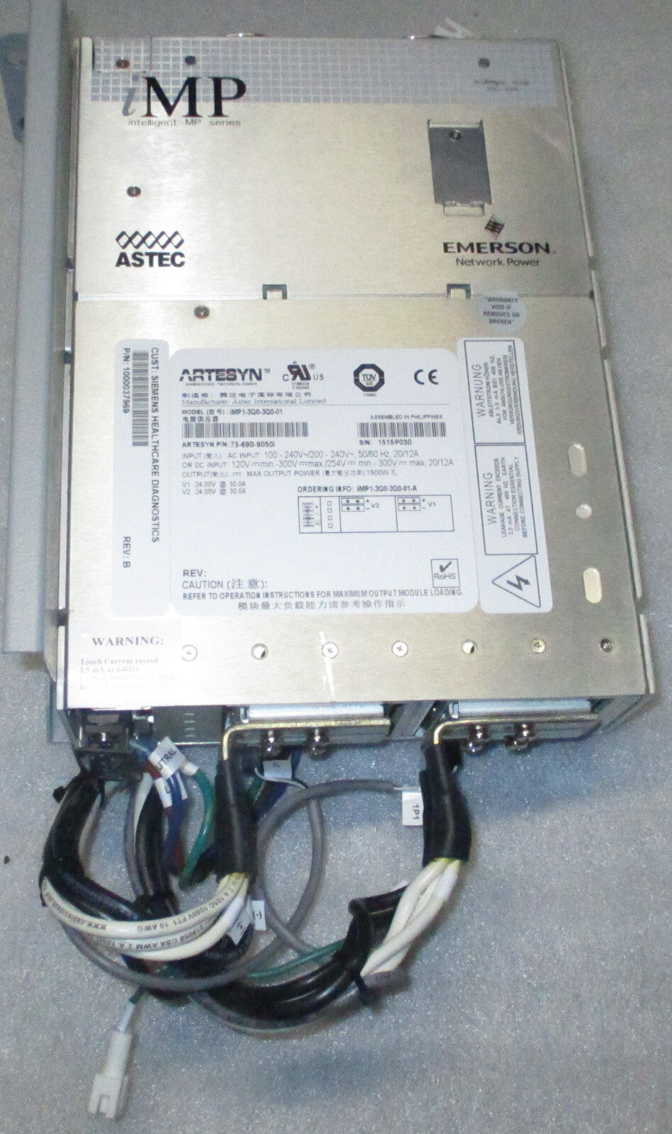 ARTESYN IMP 1-3Q0-3Q0-01 /100-240V OUTPUT 1500W AND V1 24V -30A AND V2 24V -30A