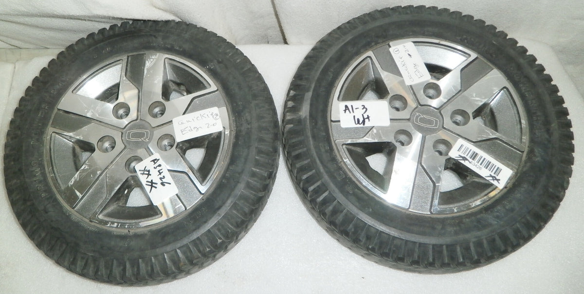 LOT OF 2 PRIMO POWERTRAX WHEELS 3.00-8 SOLID FAIR CONDITION