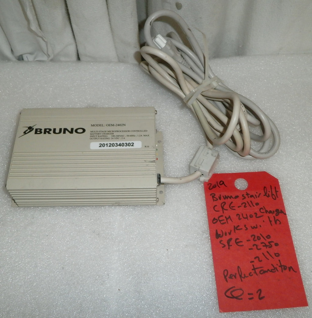 BRUNO STAIRLIFT CRE-2110 CHARGER OEM 2402 PERFECT CONDITION