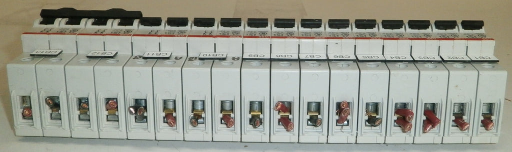 2 ABB 20A DAULE POLE AND 13 ABB SINGLE POLE CIRCUIT BREAKER USED GOOD CONDITI