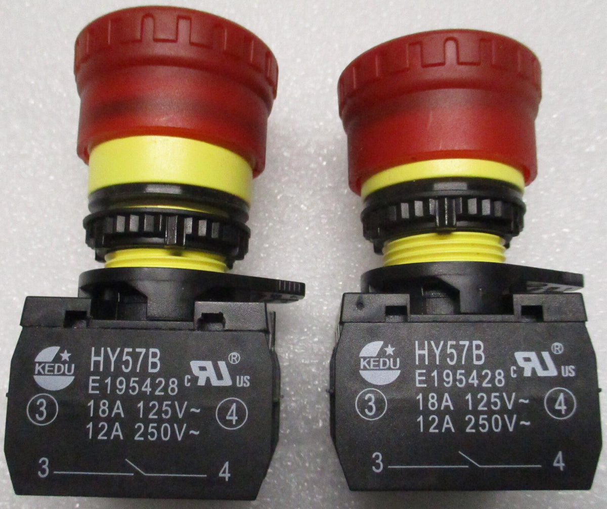 4 X KEDU HY57B Round Button Switch 125V/250V 18A/12A